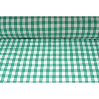 Plátno bavlněné, zelená kostka 11 x 11mm, metráž
