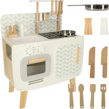 Dětská kuchyňka IK Dřevěná dětská kuchyňka s příslušenstvím - retro