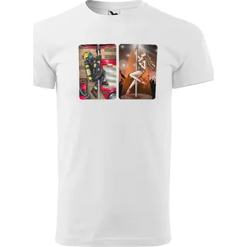 Tričko Hasič a striptérka (Velikost: 5XL, Typ: pro muže, Barva trička: Bílá)