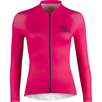 cyklistický dres Dres FORCE CHARM dámský, dlouhý rukáv, růžový