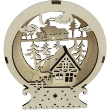 Vánoční dekorace IDARY Domek v kouli s LED světlem