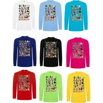 Chlapecké tílko Tričko Minecraft Koláž Barva: Tyrkys, Velikost: XL, Varianta oděvu: Tričko s dlouhým rukávem