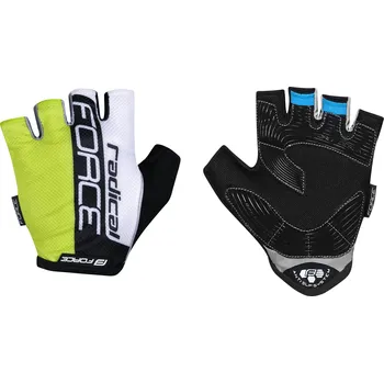 Cyklistické rukavice Force Fluo-bílo-černé
