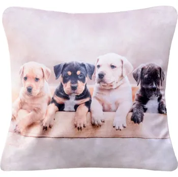 Povlak na dekorativní polštářek XPOSE® Mikroplyšový povlak na polštář PEJSCI (digitální tisk) 40x40 cm, Mikroplyš + Prodloužená možnost vrácení zboží do 50 dnů