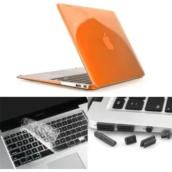 brašna na notebook Gloss sada plastový obal, protiprachová zástrčka a chránič klávesnice na MacBook Air 13.3 - oranžový
