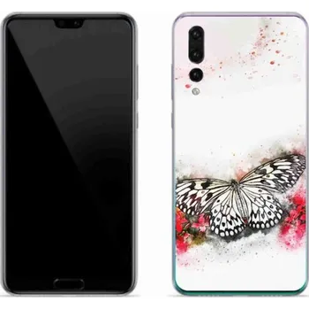 Pouzdro na mobilní telefon Gelový kryt mmCase na mobil Huawei P20 Pro - černobílý motýl