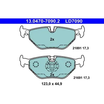 Brzdová destička Sada brzdových destiček, kotoučová brzda ATE 13.0470-7090.2