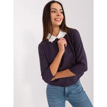 Dámská halenka s krajkovým lemem FLORETA námořnicky modrá