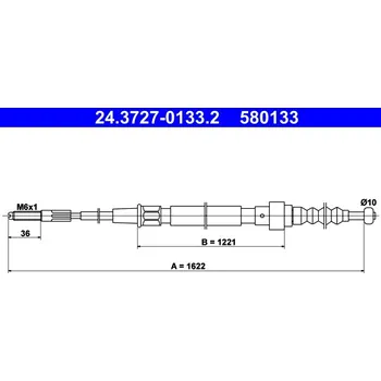 Lanko parkovací brzdy Tažné lanko, parkovací brzda ATE 24.3727-0133.2