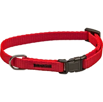 Obojek pro psa HUHUBAMBOO obojek JEDNOBAREVNÝ popruhový 1x20-35cm, červený