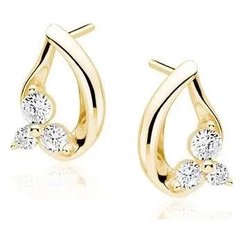 Náušnice Lafira pozlacené stříbrné náušnice Pear Flower Z1585G (puzety)