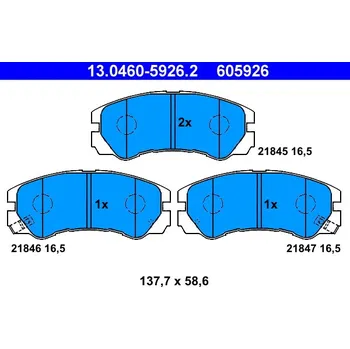 Brzdový systém Sada brzdových destiček, kotoučová brzda ATE 13.0460-5926.2