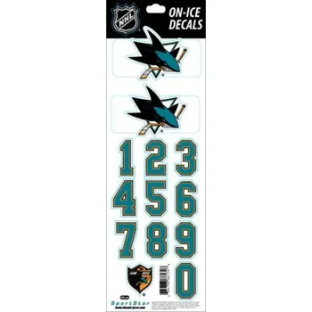 Puk Ostatní Sada Helmet Decals San Jose Sharks 655569