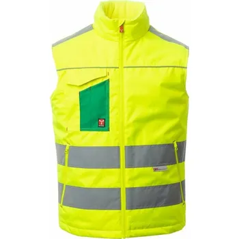 pracovní vesta PAYPER TASK HiVis zateplená vesta Žlutá/zelená - v. 5XL