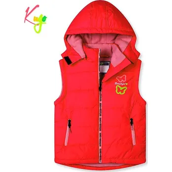 Dívčí bunda DÍVČÍ teplá VESTA fosf.oranžová Kugo PB3887 (Dívčí zateplená vesta)