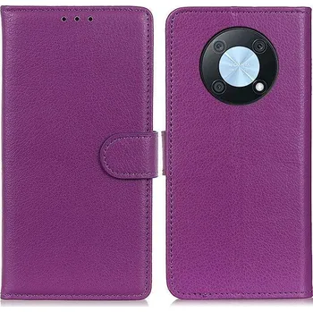 Pouzdro na mobilní telefon Litchi PU kožené peněženkové pouzdro na mobil Huawei Nova Y90 - fialové