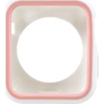 Ostatní příslušenství k chytrým hodinkám Rámovaný gelový obal na Apple Watch 42mm - bílý/růžový