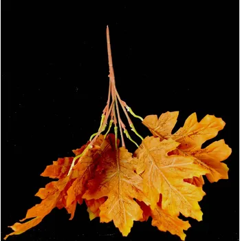 umělá květina Listy dubové oranžové