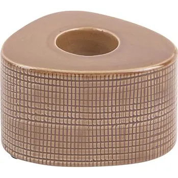 Svícen Keramický svícen Triangle M hnědý Present Time (Barva-hnědá)