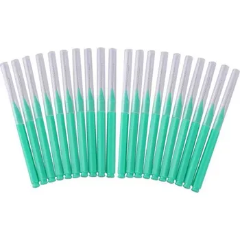 Ohebné mikro štětečky pro úpravu obočí a řas - 20 ks zelené