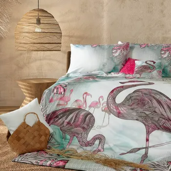 Povlečení Povlečení Veba GEON Africké léto plameňák bavlna 140x200 70x90cm