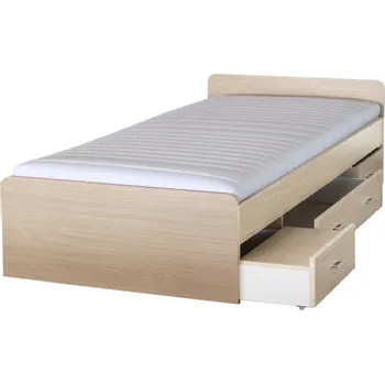 Postel Postel se šuplíky Duet 120cm Dub sonoma