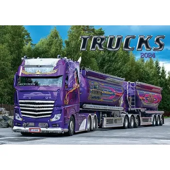 BB Art Nástěnný kalendář Trucks 2024 Kalendář BB Art Nástěnný kalendář Trucks 2024