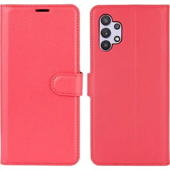 Pouzdro na mobilní telefon Litchi peněženkové pouzdro na mobil Samsung Galaxy A32 4G - červené