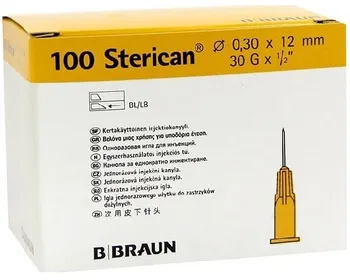Injekční jehla B. Braun Sterican inzulinová jehla 0,3 x 12 mm žlutá 100 ks