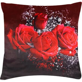 Povlak na dekorativní polštářek XPOSE® Mikroplyšový povlak na polštář KYTICE RŮŽÍ 2 (digitální tisk) 40x40 cm, Mikroplyš + Prodloužená možnost vrácení zboží do 50 dnů