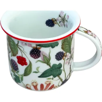 Český porcelán, a.s., Dubí Hrnek Tina, 100 ml, šípek a ostružina, porcelán Dubí