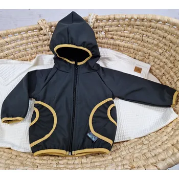 Chlapecká bunda Yháček Softshellová bunda Yháček, zimní, černá/hořčicová Velikost: 92