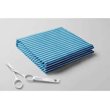 Fleece antipilling, Vodorovné pruhy úzké Barva: Tyrkysová