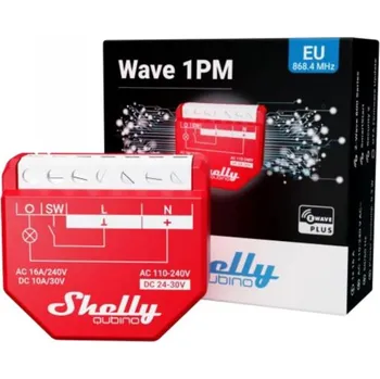 Centrální jednotka pro chytrou domácnost Shelly Qubino Wave 1PM - spínací modul s měřením spotřeby 1x 16A (Z-Wave)