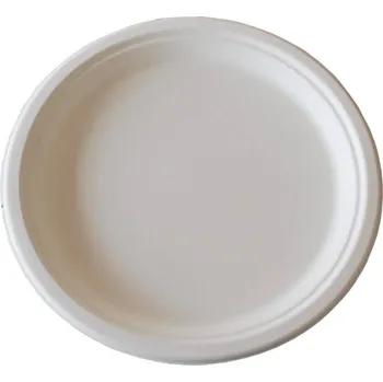 Jednorázové nádobí Talíř kulatý z cukrové třtiny průměr 225mm/ 25ks