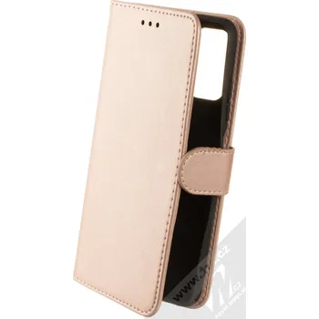 Pouzdro na mobilní telefon 1Mcz Marten Strap Book flipové pouzdro pro Xiaomi Redmi Note 10 5G, Poco M3 Pro růžově zlatá (rose gold)