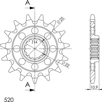 Řetězová sada pro motocykl Řetězové kolečko SUPERSPROX CST-965:15 15 zubů, 520