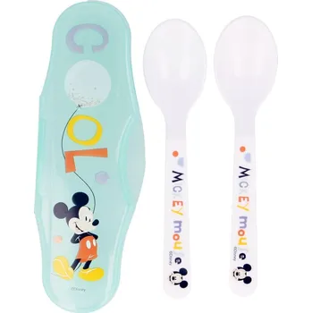 Příbor Disney Mickey Dětské cestovní lžičky 2 ks, 10m+, Mickey Mouse