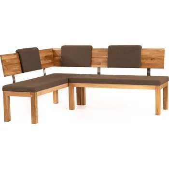 Hnědá rohová lavice masiv dub Santini pravá strana 171x248