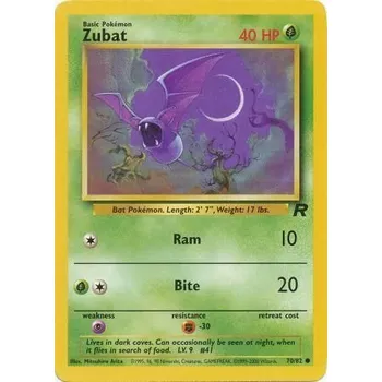 Sběratelská karetní hra Pokémon TR 70/82 Zubat - Team Rocket Stav: Excellent