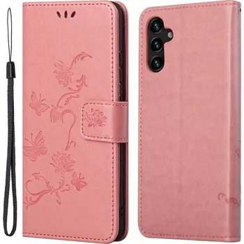 Pouzdro na mobilní telefon Flower PU kožené peněženkové pouzdro na mobil Samsung Galaxy A13 5G/Galaxy A04s (164.7 x 76.7 x 9.1 mm) - růžové