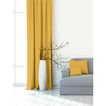 Závěs DekorTextil Dekorační látka nebo závěs Blackout Žihaný - oranžověžlutý ROZMĚR: hotový závěs (v x š): 250 x 138 cm - 1 ks