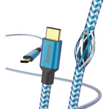 Datový kabel Hama kabel Reflective USB-C 2.0 typ C-C 1,5 m, modrý