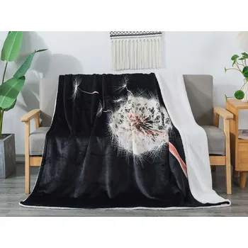 deka XPOSE® Mikroplyšová deka PAMPELIŠKA 3 s beránkem 140x200 cm, Mikroplyš s beránkem + Prodloužená možnost vrácení zboží do 50 dnů