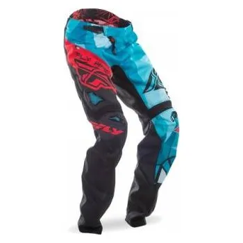 cyklistický dres Kalhoty cyklistické MTB, FLY RACING (černá/modrozelená/červená) 30 ČERNÁ,MODROZELENÁ,ČERVENÁ