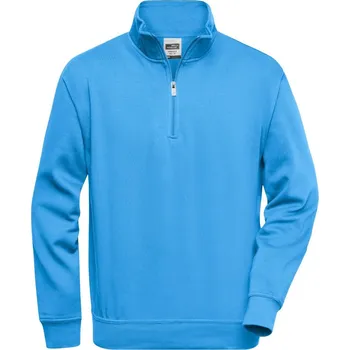 Pánská mikina Daiber Pánská mikina Workwear Half Zip Sweat JN831 Barva: Modrá aqua, Velikost: XS