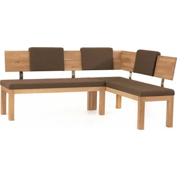 Hnědá rohová lavice masiv buk Santini levá strana 190x150