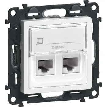 Elektrická zásuvka Legrand VALENA LIFEdatová zásuvka 2xRJ45 CAT.5E STP BÍLÁ vybavena modulem Linkeo/75C5SB2/