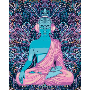 ZUTY Malování podle čísel - FIALOVÝ BUDDHA Rozměr: 40x50 cm, Rámování: vypnuté plátno na rám