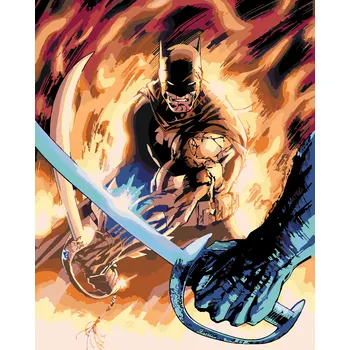 Hračka ZUTY Malování podle čísel - BATMAN A MEČ Rozměr: 40x50 cm, Rámování: bez rámu a bez vypnutí plátna